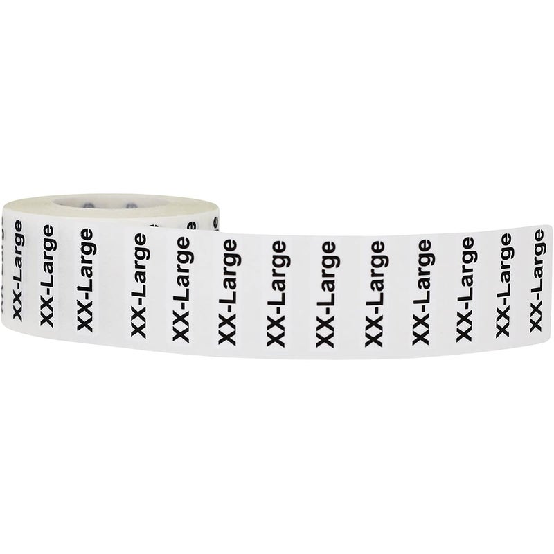 InStockLabels.com ملصقات حجم الملابس InStockLabels، XXL - 1.25" × 5" (125 ملصق/لفة) - ملصقات الملابس لمستلزمات المتاجر، ملصقات الحجم لعلامات الملابس، ملصقات التعبئة للتجزئة ومتاجر التحف. - Image 2